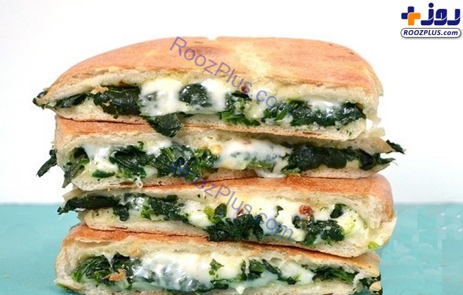 ساندویچ اسفناج و پنیر خوشمزه + دستور تهیه
