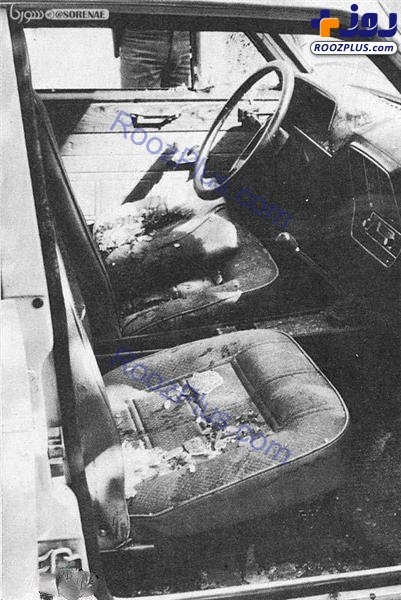 تصویری از خودروی شهید دکتر حسن آیت پس از ترور