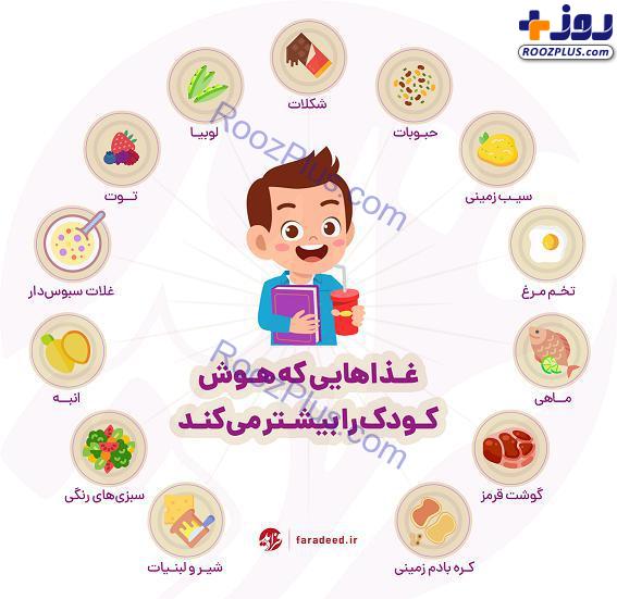 اینفوگرافیک/ با این غذا ها هوش کودک را بیشتر کنید!
