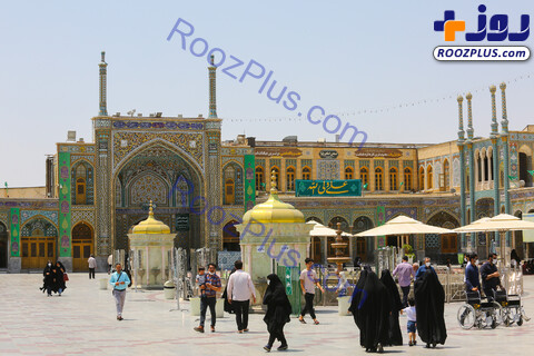 تصاویر/سبز شدن حرم حضرت فاطمه معصومه(س) در استقبال از عید غدیر
