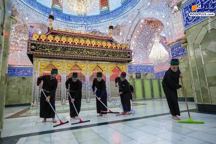 شست و شو حرم حضرت عباس(ع) +تصاویر