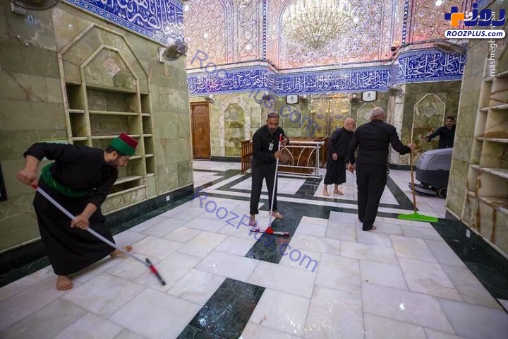 شست و شو حرم حضرت عباس(ع) +تصاویر