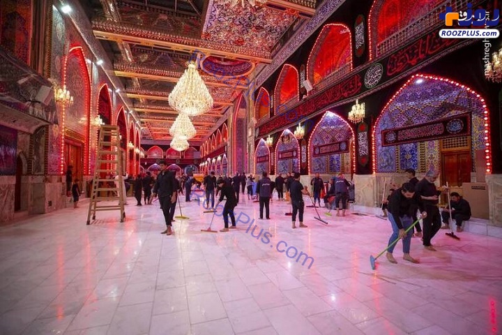 شست و شو حرم حضرت عباس(ع) +تصاویر