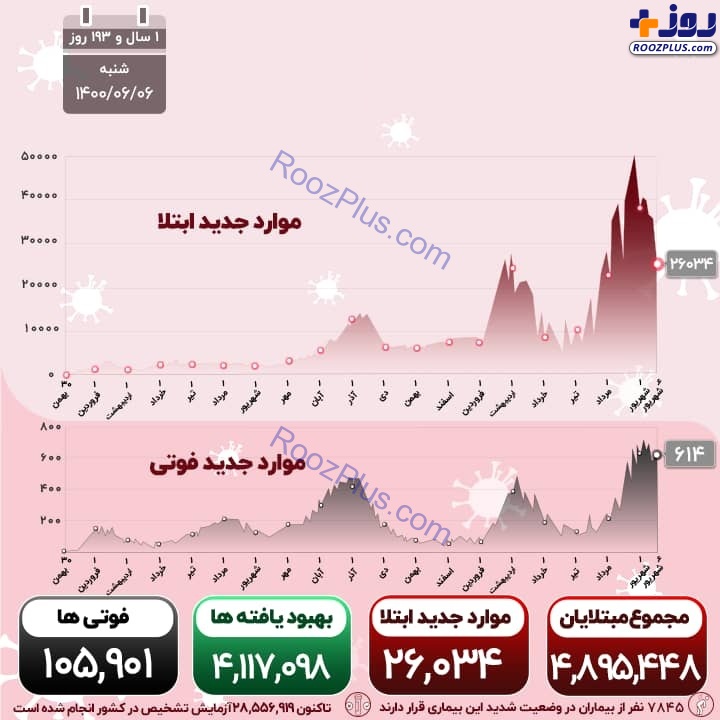 اینفوگرافیک/آخرین آمار رسمی از قربانیان کرونا در کشور