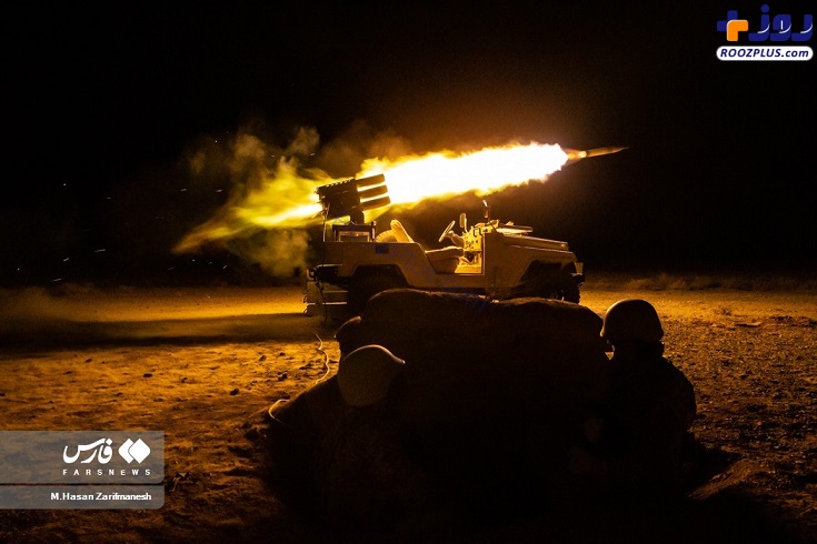 عکس/ شلیک موشک مینی کاتیوشا در رزمایش یگان ویژه فاتحین