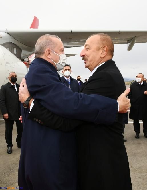 علی‌اف در قره‌باغ از اردوغان استقبال کرد