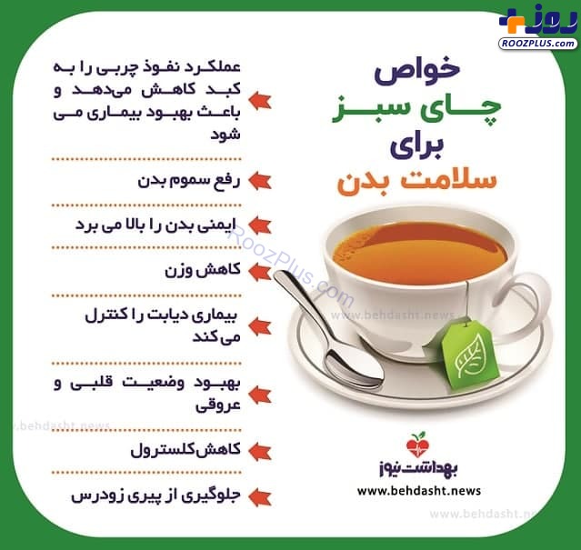 اینفوگرافی/ خواص چای سبز برای سلامت بدن
