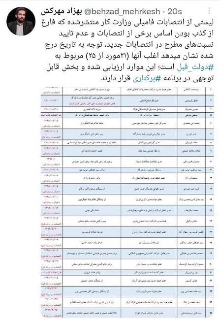 واکنش وزارت کار به انتصابات فامیلی در این وزارت خانه