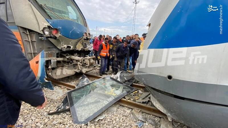برخورد ۲ قطار در تونس با ده‌ها مجروح/عکس