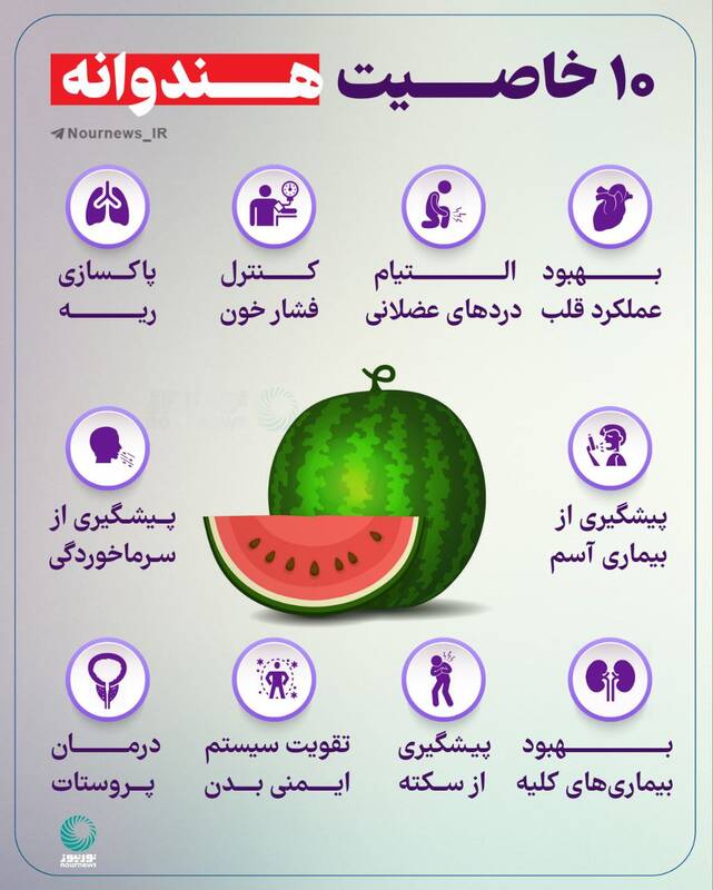 اینفوگرافیک/ ۱۰ خاصیت هندوانه