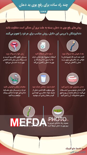 چند راه ساده برای رفع بوی بد دهان/ اینفوگرافی