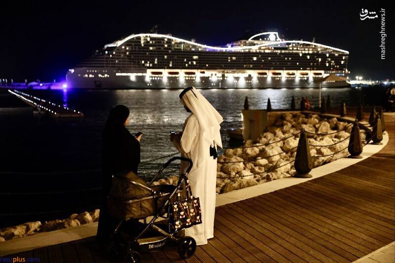 پهلو گرفتن کشتی کروز، میزبان مسافران جام جهانی ۲۰۲۲ در قطر +عکس