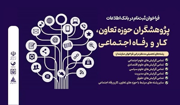 فراخوان ثبتنام بانک اطلاعات پژوهشگران حوزه تعاون، کار و رفاه اجتماعی فراخوان ثبتنام بانک اطلاعات پژوهشگران حوزه تعاون، کار و رفاه اجتماعی
