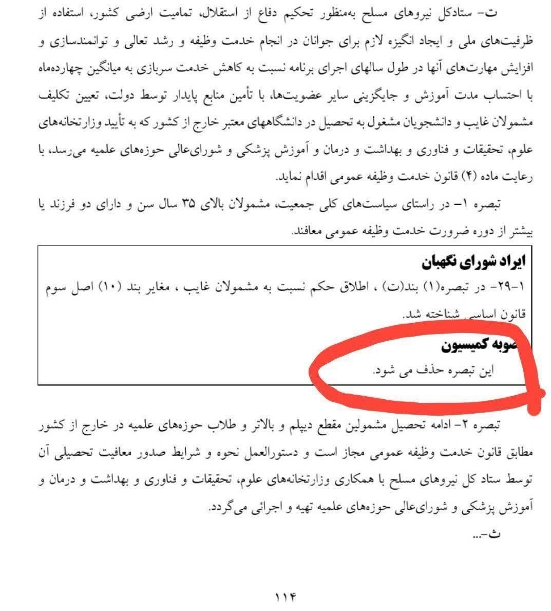 معافیت مشمولان ۳۵ ساله و دارای ۲فرزند از قانون بودجه حذف شد معافیت مشمولان ۳۵ ساله و دارای ۲فرزند از قانون بودجه حذف شد
