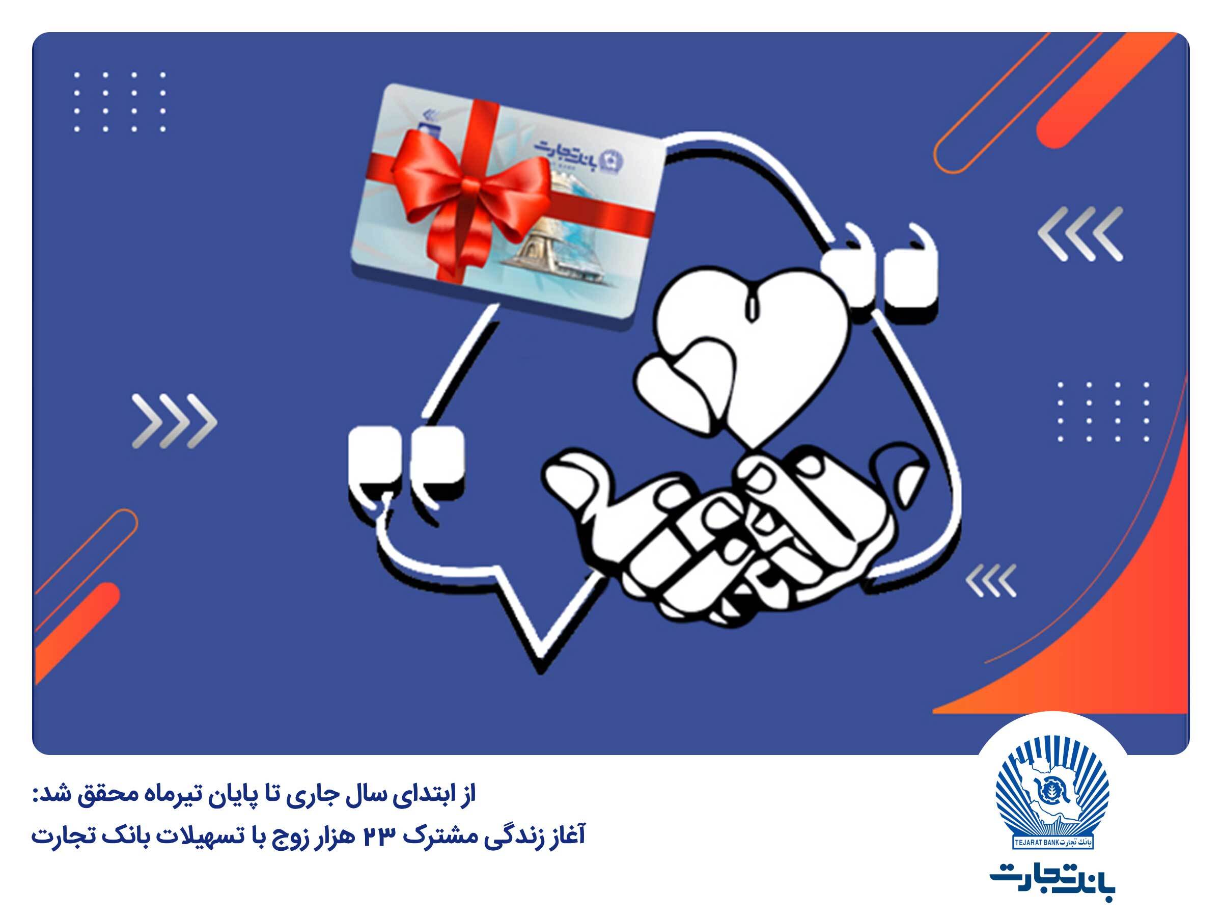 آغاز زندگی مشترک 23 هزار زوج با تسهیلات بانک تجارت آغاز زندگی مشترک 23 هزار زوج با تسهیلات بانک تجارت