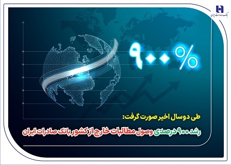 رشد ۹۰۰ درصدی وصول مطالبات خارج از کشور بانک صادرات ایران رشد ۹۰۰ درصدی وصول مطالبات خارج از کشور بانک صادرات ایران