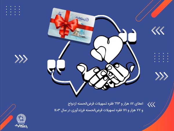 آغاز زندگی مشترک 87 هزار جوان ایرانی با تسهیلات بانک تجارت در سال 1403 آغاز زندگی مشترک 87 هزار جوان ایرانی با تسهیلات بانک تجارت در سال 1403