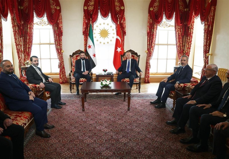 دیدار یک ساعت و نیمه احمد الشرع و اردوغان در ترکیه