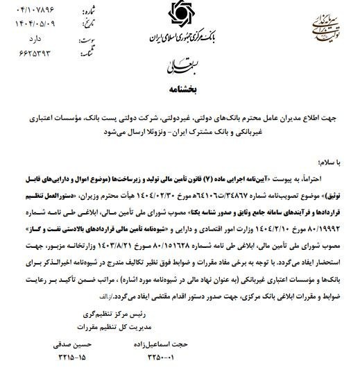 بانک مرکزی جمهوری اسلامی ایران , تسهیلات بانکی ,