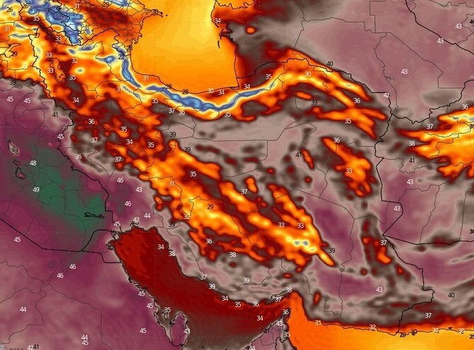 پیش‌بینی بارش باران/رعد و برق و کاهش دما در نوار شمالی کشور