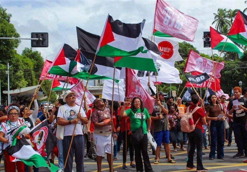 تجمع حامیان فلسطین در برزیل تجمع حامیان فلسطین در برزیل