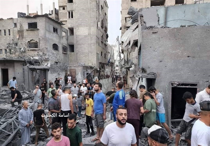 حمله صهیونیست‌ها به اردوگاه الشاطی در غزه