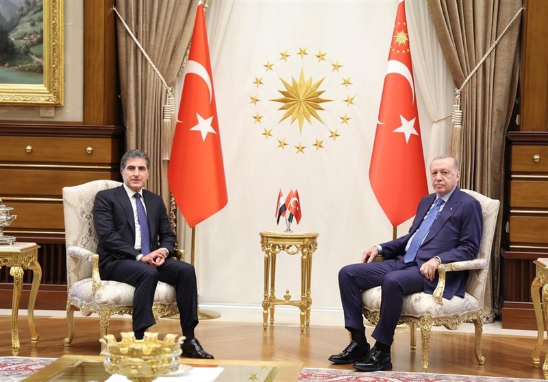 بارزانی و اردوغان از سرگیری صادرات نفت اقلیم کُردستان را بررسی کردند بارزانی و اردوغان از سرگیری صادرات نفت اقلیم کُردستان را بررسی کردند