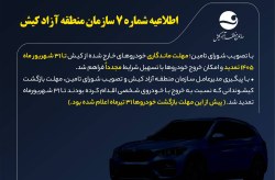 اطلاعیه شماره 7 سازمان منطقه آزاد کیش