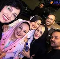 سلفی زنان و مردان بازیگر در جشن تولد بهنوش بختیاری