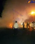 چهار نفر در برخورد پراید با گاردریل  در جاده شوشتر-اهواز زنده در آتش سوختند+عکس