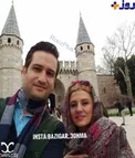 سلفی آقای بازیگر و همسرش در یکی از کشورهای خارجی