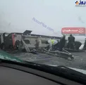 عکس/واژگون شدن اتوبوس در محور ساوه-همدان