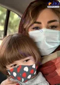 سلفی کرونایی نیوشا ضیغمی با دخترش+عکس