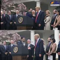 خودداری از دست دادن با ترامپ در کنفرانس خبری! + عکس