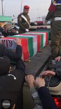 تابوت حامل پیکر شهید سپهبد قاسم سلیمانی/عکس