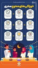 اینفوگرافیک/ خوراکی‌های ممنوع در وعده سحری