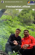 طبیعت‌گردی علیرضا بیرانوند به همراه وریا غفوری/عکس