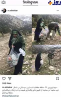 عکس/ خانم ابتکار در حال پاکسازی محیط زیست!
