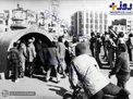 تصویری از موشک باران طهران و پناه بردن مردم به پناهگاه در زمان جنگ