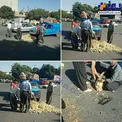 واکنش مردم به ریخته شدن بار نیسان در خیابان! +‌عکس