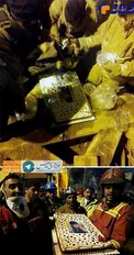 توزیع کیک تولد یک شهید در محل حادثه پلاسکو +عکس