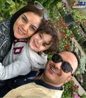 سلفی جالب و بهاری مجری مشهور و همسر و پسرش