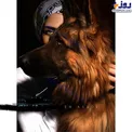 ژست عجیب و غریب خانم بازیگر و سگش در آتلیه+عکس