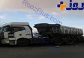 تصادف تریلی با تیر برق و درخت بلوار
