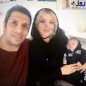 فوتبالیست مشهور  در کنار همسر و نوزادشان+عکس