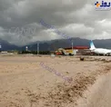 عکس/ زمین گیر شدن هواپیمای تشریفاتی دولت در فرودگاه خرم آباد