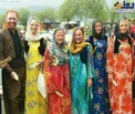 مهمانان خارجی با لباس زیبای کُردی در جشنواره ماهیگیری +عکس
