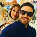سلفی خواننده مشهور و همسر دومش با تیپی متفاوت