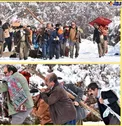 بازیگران «نون .خ» در برف و سرمای کردستان/عکس