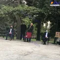 عکس/ ظریف با رسانه‌ها خداحافظی کرد